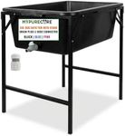 MYPURECORE 90L Dog Bath Tub with Stand – Raised Pet Bath Pool with Drain Plug & Hose Connector – Foldable Metal Frame for Indoor & Outdoor Use (Black)