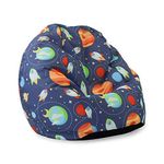 rucomfy Beanbags Printed Kids Classic Outer Space Bean Bag Chair - Durable Childrens Beanbag with Filling Included - Machine Washable Play Room Furniture - H65cm x W85cm