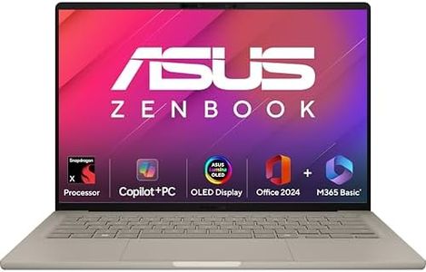 ASUS Zenbook A14,Snapdragon X,Copilot+ AI PC(Qualcomm Adreno iGPU/45TOPS/16GB/512GB/FHD+/14"/Backlit Keyboard/Windows 11/M365 Basic (1Year)*/Office Home 2024/Zabriskie Beige/0.98 kg) UX3407QA-QD258WS