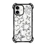 CASETiFY Bounce iPhone 16 Case [Shockproof / 21.3ft. 6X Military Grade Drop Protection/Compatible with Magsafe] - Chrome Doodles - Clear Black