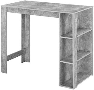 [en.casa] Bancone Tavolo Alto da Bar 120 x 60 x 105,5 cm Penisola Cucina con 3 Ripiani - Effetto Cemento