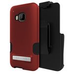 Seidio Dilex Pro Case with metal Kickstand and Holster Combo for HTC One M9 - Retail Packaging - Garnet Red