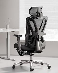 Hbada P5 Ergonomic Office Chair with Adjustable Headrest and Lumbar Support, Comfy Spring Seat Cushion Support Computer Chair Tilt Function Swivel Mesh with Footrest
