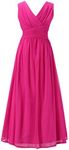 Happy Rose Flower Girl's Dress Party Dresses Juniors Long Bridesmaid Dress Fuschia 14