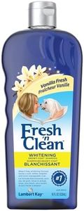 PetAg Fresh ’n Clean Whitening Snowy-Coat Shampoo for Dogs, Vanilla Scent 18 oz | Bleach-Free Formula to Correct Yellow Discoloration | Strengthens & Moisturizes Coats Soap-Free