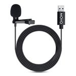 Movo M1 USB Lavalier Lapel Clip-on Omnidirectional Condenser Computer Microphone for PC and Mac (20' Cord)