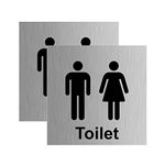 Haobase General Door-Gents/Ladies Toilet Sign - Self Adhesive Vinyl Sticker 2 Pcs (15 cm x 15 cm)