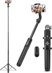 Spigen S560 Selfie Stick Tripod, [64" Extra Long] [Reinforced Tripod Stand] with Wireless Blutooth Remote, All-in-One Phone Tripod for iPhone, Samsung Android, Camera, GoPro and More - Black