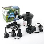 Electric Air Pump For Inflatables With 3 Nozzles, Home/Car Use High Power Electric Air Pump Inflating/Deflating For Paddling Pools, Air Bed Mattress, Swimming Pools Portable & Lightweight