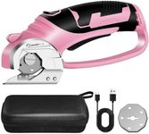 SakerPlus Cordless Electric Scissors,4V Rechargeable Cardboard Box Cutter Heavy Duty Fabric Scissor with Safety Lock & LED Light,Power Rotary Cutter for Leather Carpet Plastic Cutting,Sewing,Crafting