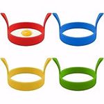 4 Pack Egg Rings for Frying, Non Stick Fried Egg Ring Silicone Egg Frying Ring Egg Cooking Rings Heat-Resistant Pancake Rings Mold Round Egg Moulds for Frying Perfect Eggs Mcmuffin Crumpets