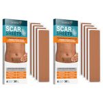 NUVADERMIS Silicone Scar Sheets - Extra Long Scar Sheets for C-Section, Tummy Tuck, Keloid, and Surgical Scars - Reusable Medical Grade Silicone Scar Sheets - 2 Packs of 4 - Medium Tone