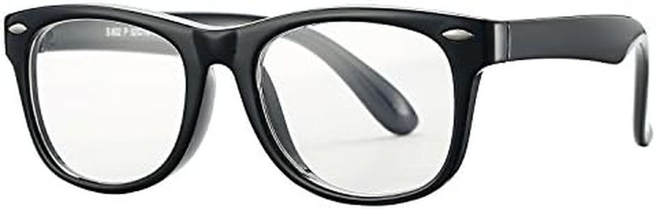 Pro Acme TPEE Rubber Flexible Kids Nerd Glasses Clear Lens Geek Fake for Costume (Age 3-10) (Black)