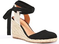 Juliet Holy Womens Lace up Espadrilles Closed Toe Wedges Sandals Strappy Slingback Platform Heels