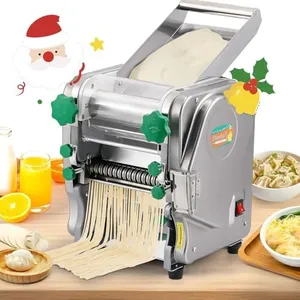 Newhai Commercial Electric Pasta Maker 2-in-1 Automatic Noodle Machine Thickness Adjustable 2mm 6mm Noodle Heavy Duty Dough Roller Pressing Machine, 750W