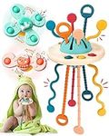 Baby Sensory Toys for 18M+, Montessori Toys for 1 Year Old Toddler Toys Pull String Activity Toy Travel Toys for Babies Suction Cup Spinner Toys for Baby Boys Girls Birthday