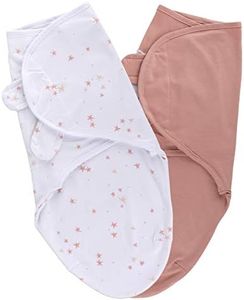 Ely's & Co. Baby Swaddle Blanket - 2 Pack Cotton Swaddle Blanket - Newborn Swaddle 0-3 Months, Newborn Essentials (Mauve Pink Stars & Solid Dusty Rose)