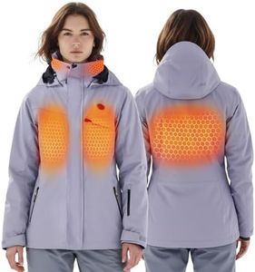 InoKraft Heated Jacket for Women with Battery Pack Included, Slim-Fit Women's Heated Winter Coat with Water-Resistant Shell, Purple, Size Medium (Charger Not Included)