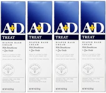 A+D Zinc Oxide Diaper Rash Treatment Cream, Dimenthicone 1%, Zinc Oxide 10%, Easy Spreading Baby Skin Care, 4 Ounce Tube (Pack of 4) (Packaging May Vary)