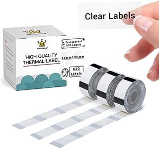 D30 Jar Labels - Transparent Label Maker Clear Label Waterproof Thermal Printer Paper 14x30mm/0.55x1.18inch for Name Price Classification, Compatible with Memoking/Phomemo D30 Label Printer, 3 Rolls