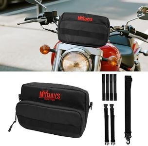 MYDAYS Motorcycle Handlebar Bag, Universal Motorcycle Storage Tool Bag for Motorbike,Bicycle, Dirt Bike and Snow Bike with Front Fork