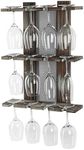 J JACKCUBE DESIGN Wine Glass Rack Wall Mounted, 12 Glassware Holder Rack Stemware Display Drying Storage For Kitchen Home Bar Decor - MK583A