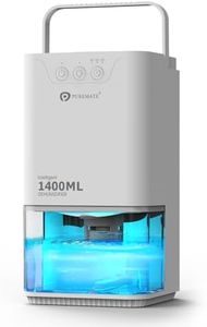 PureMate1400ml Electric Dehumidifier with Ultra Quiet & Auto Shut off, 7 Colorful LED Portable Mini Dehumidifier for Damp, Mould, Moisture in Home,for Wardrobe, Bathroom, Bedroom, Garage