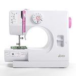 Mini Sewing Machine for Beginners by doto, Small Portable Sewing Machine for Kids, Adult Mending Machine with Reverse Sewing and 12 Built-In Stitches, Suitable for Household and Travel DT-055-UK-A4