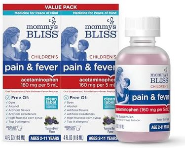 Mommy's Bliss Children's Pain and Fever Reducer, Kids Acetaminophen, Dye Free, Delicious Mixed Berry Flavor, Ages 2+, 4 Fluid Ounces (Pack of 2)