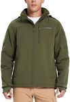 DURAWERK Mens Tactical Jacket Fleece Softshell Water Resistant Jackets for Men Hooded Windbreaker Military Hiking Jacket