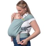 Boba Bliss Pre-Wrapped Baby Carrier with Buckle - Newborn to 7-35 lbs Light, Breathable & Easy to Adjust Hybrid Infant Sling & Toddler Carrier - Certified Hip-Healthy for 0-18 Months - Sea Mist