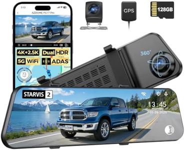 AZDOME PG17 Pro STARVIS 2 Mirror Dash Cam Front and Rear with IMX678, ADAS 12" Rear View Mirror Camera, 4K+ 2.5K Dual HDR Dash Camera for Cars, 5.8GHz WiFi Car Camera with 128GB Card Voice Control GPS
