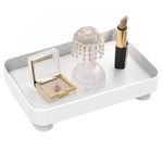 PRIME PICK Modern White Rectangular Decorative Trays White Storage Tray Organizer Storage Box Coffee Table Tray Decoration Gift for Women Mom Girls