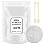 120g (4.24 oz) Mica Powder Pearlescent Color Pigment - Pigment Cosmetic Epoxy Resin Dye for Resin Dyes, Lip Gloss, Soap Making, Candle Making, Bath Bombs, Art Crafts and Nails (White)