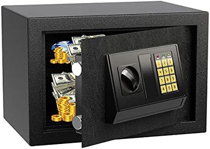 Security Safe Box Fireproof and Waterproof Home Safe Lock Box, Cabinet Safes with Keypad 0.5 Cubic Feet Steel Safe Box for Home & Office Protect Cash, Money, Jewelry, Gun (13.8" x 9.8" x 9.8")