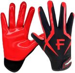FINGER TEN Football Receiver Gloves Men Adult Receiving Gloves Pro 2.0 Grip Gloves Breathable in White Red Black Blue Small Large Medium X-Large (A-Red, X-Large)