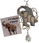 Elephant Car Charm Lucky Rearview Mirror Decor Inspirational Metal Good Luck Charm Decoration and Card