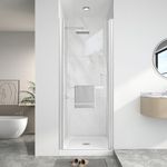 KPUY Pivot Shower Door, 26-28" W x 