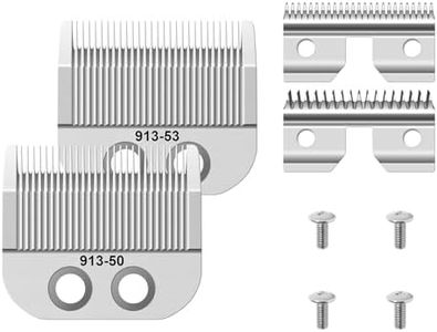 Fine Blade & Medium Blade Compatible with Oster Fast Feed 076023 and Salon Pro Clippers 076830 Blades Replacement,(Fine Blade+Medium Blade-2 Pack)
