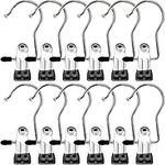 Baoswi 12 Pack Boot Hangers Clips Laundry Hooks Hanging Clips Clothes Pins Closet Hanger Organizer Clamps Socks Towel Clips Heavy Duty Clothespins Bulk Hanger Clips