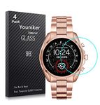 Youniker 4 Pack for Michael Kors Access Bradshaw 2 Screen Protector Tempered Glass for Michael Kors MKT5085 MKT5086 MKT5089 Smartwatch Screen Protectors Cover Anti-Scratch Bubble Free