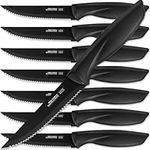 Premium Steak Knives Set of 8 - Stainless Steel Serrated Blades Kitchen Knives Set 8.5 inches (21.5 cm) - Dinner Knife Set for Kitchen, Home, Restaurant