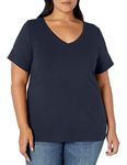 Amazon Essentials Women's Plus Size Short-Sleeve V-Neck T-Shirt, Navy, 3X