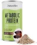 NaturalSlim Metabolic Whey Protein Powder Chocolate – Low Carb, Meal Replacement Shake w/Vitamins, Minerals & Amino Acid L-Glutamine | Great Taste and Very Filling Protein Shake, 10 Servings, 17.6oz