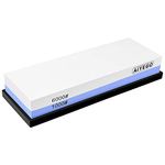 AIYEGO Knife Sharpening Stone, 2 Sided Grit 1000/6000 Whetstone Set with Non-slip Silicone Base for Home Kitchen Knives (Blue&White)