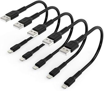 6 inch iPhone Charge Cable Short, 0.5ft 5Pack USB to Lightning Cord for Fast Charging Stations Compatible with Apple iPhone 12 11 Pro Max Xs 8 7 6 5 Plus, iPad Air/Mini