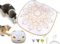 ORSDA Cat Toys Interactive, 4 in 1 Automatic Cat Toy, Hide and Seek, Whack a Mole, Magic Wand, Chasing Feather, with 4 Replacements, USB Rechargeable, for All Breed Sizes