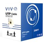 VIVO Gray 76m Bulk Cat6, CCA Ethernet Cable, 23 AWG, UTP Pull Box, Cat-6 Wire, Indoor, Network Installations (CABLE-V015)