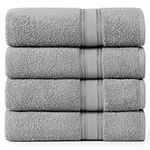 Bath Sheets Towels for Adults- 100% Cotton Extra Large Bath Towels, 4 Piece Bath Sheet Set, Zero Twist, Quick Dry, Highly Absorbent Bath Towels for Bathroom Set, Hotel Spa Quality, 35 x 66 inch - Grey