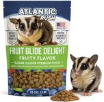 Atlantic Rush Fruit Glide Delight Sugar Glider Food - 2lb Resealable Bag of Food for Sugar Gliders - Sourced and Made in USA - Sugar Glider Supplies - Sugar Glider Stuff - Sugar Glider Treats